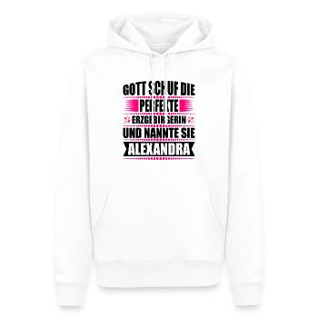 Erzgebirge Frau Namen Sachsen Alexandra - Männer Premium Bio Hoodie - Weiß - Vorne - Nico (187cm)