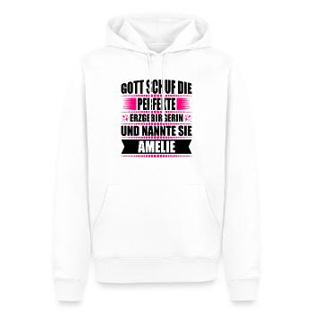 Erzgebirge Frau Namen Sachsen Amelie - Männer Premium Bio Hoodie - Weiß - Vorne - Nico (187cm)