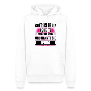 Erzgebirge Frau Namen Sachsen Leona - Männer Premium Bio Hoodie - Weiß - Vorne - Nico (187cm)