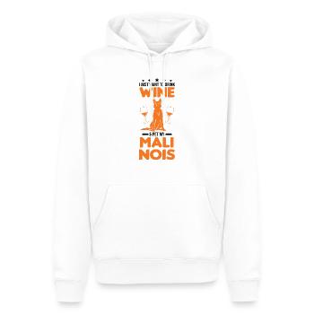 Malinois and wine Belgian Shepherd - Men’s Premium Organic Hoodie - white - Front - Nico (187cm)