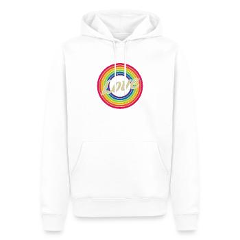 Love Vintage Liebe Regenbogen Kreis - Männer Premium Bio Hoodie - Weiß - Vorne - Nico (187cm)