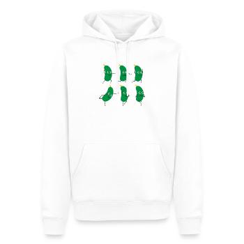 Yoga Légume Namaste Zen Yogi Concombre - Sweat à capuche Premium bio Homme - blanc - Devant - Nico (187cm)