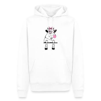 Cow chews gum - Men’s Premium Organic Hoodie - white - Front - Nico (187cm)