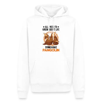Pangolin Cadeau Pangolin - Sweat à capuche Premium bio Homme - blanc - Devant - Nico (187cm)