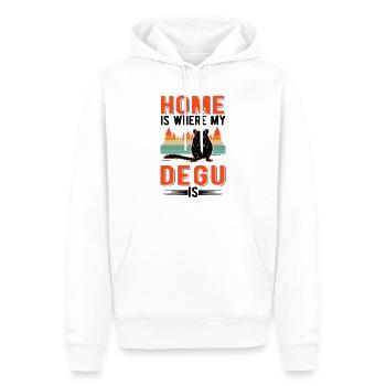 Zuhause ist wo mein Degu ist - Männer Premium Bio Hoodie - Weiß - Vorne - Nico (187cm)