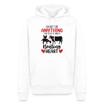 I Don't Eat What Used To Have A Beating Heart - Männer Premium Bio Hoodie - Weiß - Vorne - Nico (187cm)