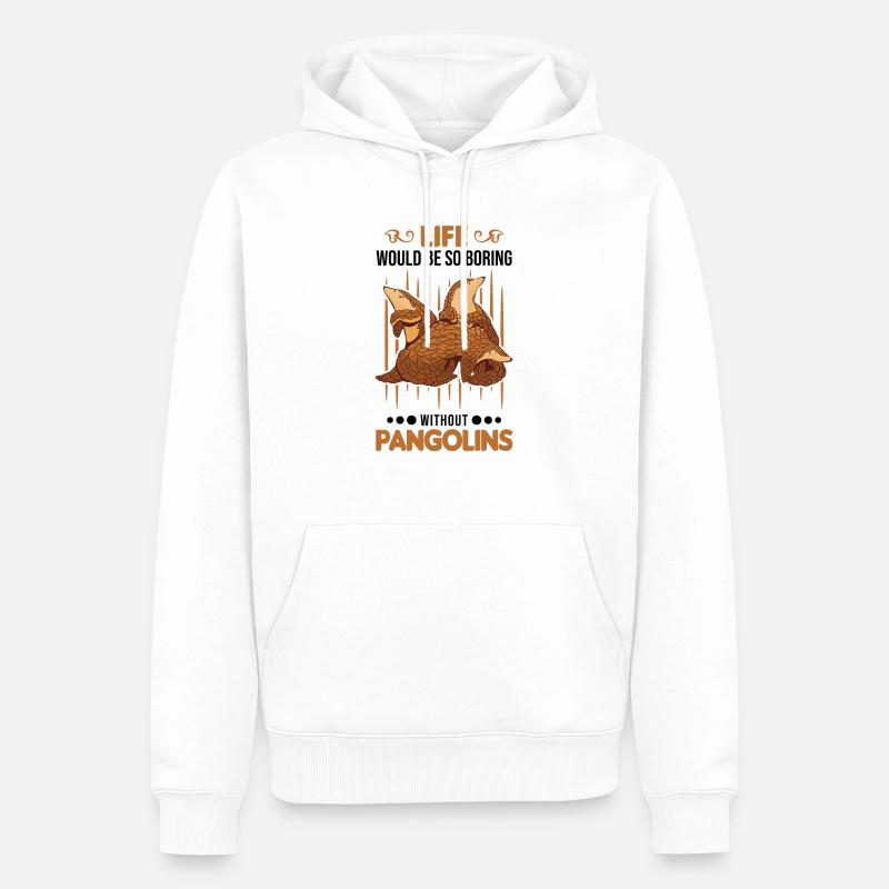 Pangolin Cadeau Pangolin - Sweat à capuche Premium bio Homme - blanc