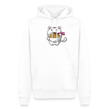 Kawaii Cat Japanese Ramen Noodles Cute Kat - Men’s Premium Organic Hoodie - white - Front - Nico (187cm)