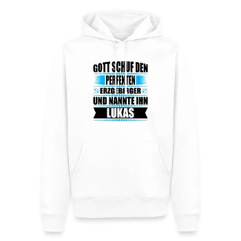 Erzgebirge Mann Namen Sachsen Lukas - Männer Premium Bio Hoodie - Weiß - Vorne - Nico (187cm)