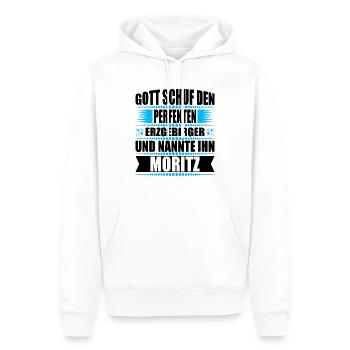 Erzgebirge Mann Namen Sachsen Moritz - Männer Premium Bio Hoodie - Weiß - Vorne - Nico (187cm)