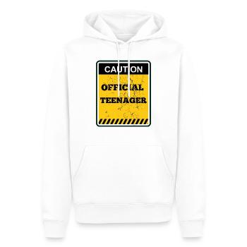 Teenager Achtung - 13. 14. 15. 16. Geburtstag - Männer Premium Bio Hoodie - Weiß - Vorne - Nico (187cm)