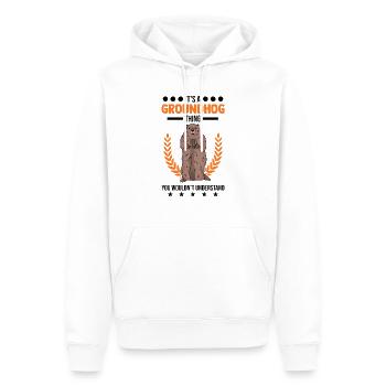 Groundhog Thing Groundhog Day Marmot - Men’s Premium Organic Hoodie - white - Front - Nico (187cm)