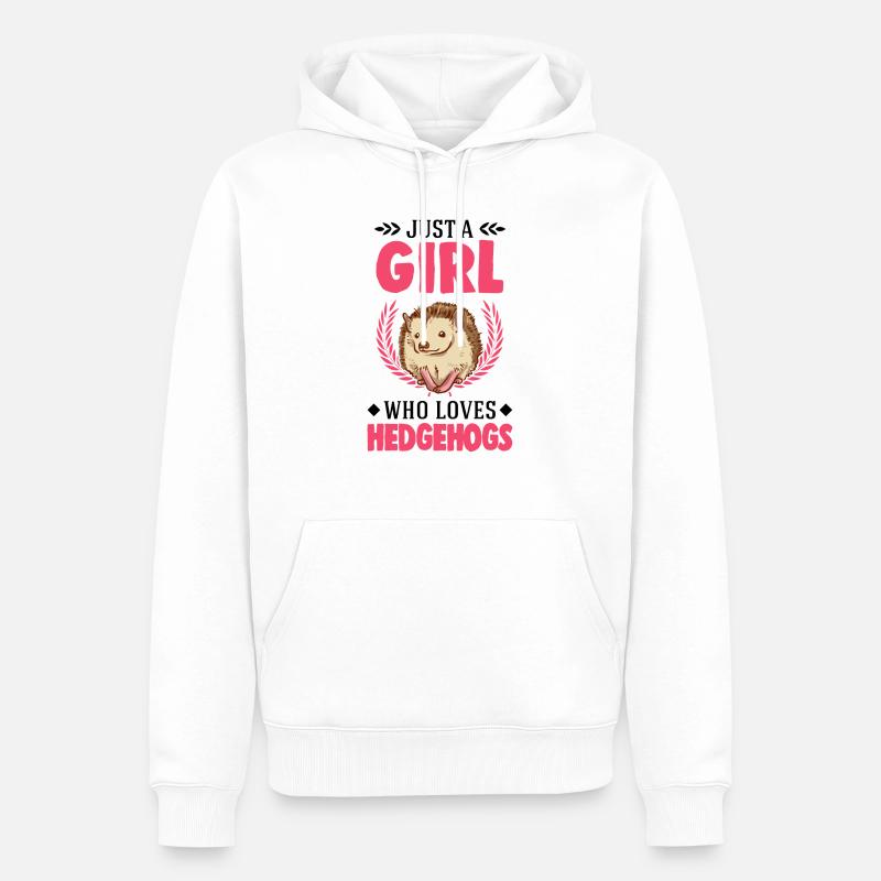 Igel Mädchen Stacheligel - Männer Premium Bio Hoodie - Weiß