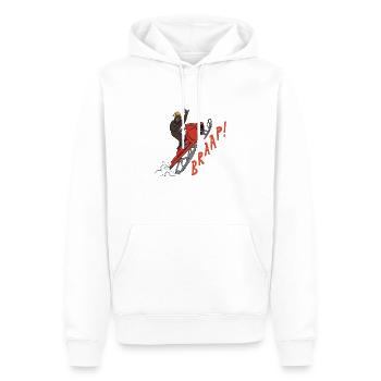 Big Foo riding Snowmobile Braap Design für Trail S - Männer Premium Bio Hoodie - Weiß - Vorne - Nico (187cm)