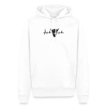 Buffle battant de cœur - Sweat à capuche Premium bio Homme - blanc - Devant - Nico (187cm)