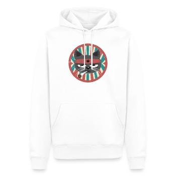 Chat avec articulation - Sweat à capuche Premium bio Homme - blanc - Devant - Nico (187cm)