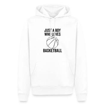 Nur ein Junge, der Basketball liebt - Männer Premium Bio Hoodie - Weiß - Vorne - Nico (187cm)