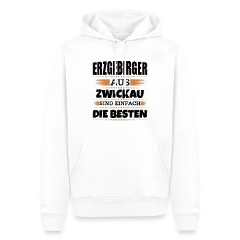Erzgebirger aus Zwickau - Männer Premium Bio Hoodie - Weiß - Vorne - Nico (187cm)