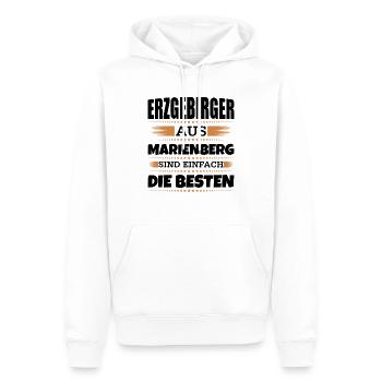 Erzgebirger aus Marienberg - Männer Premium Bio Hoodie - Weiß - Vorne - Nico (187cm)