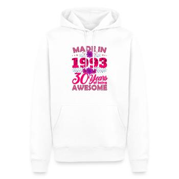 Made in 1993 30 Years of Being Awesome - 30th Birt - Men’s Premium Organic Hoodie - white - Front - Nico (187cm)