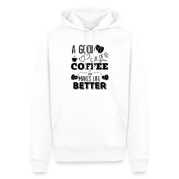 Morgenkaffee Zitate - Eine gute Tasse Kaffee - Männer Premium Bio Hoodie - Weiß - Vorne - Nico (187cm)