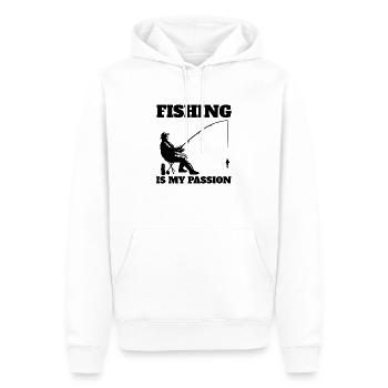 Pêche Hameçons Pêche Pêche Pêche Pêche - Sweat à capuche Premium bio Homme - blanc - Devant - Nico (187cm)