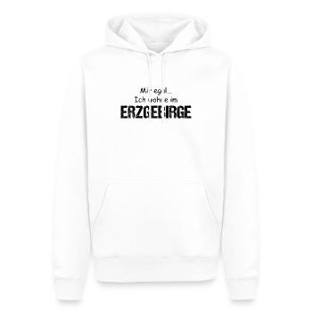 Erzgebirge Wohnen Egal - Männer Premium Bio Hoodie - Weiß - Vorne - Nico (187cm)
