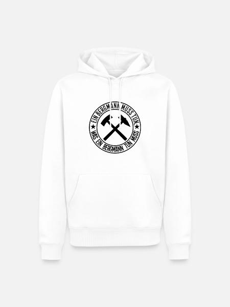 Ein Bergmann muss tun - Männer Premium Bio Hoodie - Weiß