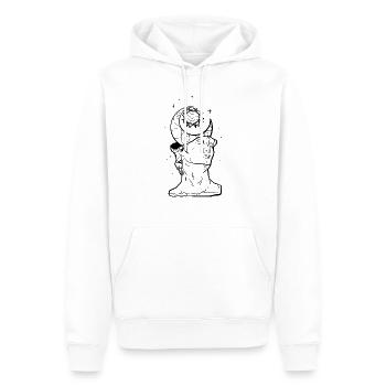 Bohemian Aesthetic David Statue Sun and Moon - Men’s Premium Organic Hoodie - white - Front - Nico (187cm)