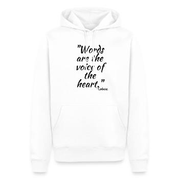 Words are the voice of the heart... - Men’s Premium Organic Hoodie - white - Front - Nico (187cm)