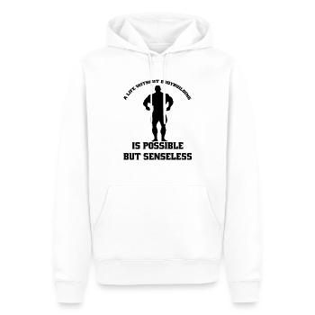 Fitness Athlete Muscle Bodybuilder Strength Training - Men’s Premium Organic Hoodie - white - Front - Nico (187cm)
