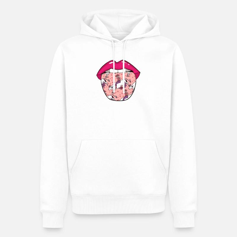 Rodeo Bull Riding Lips - Sweat à capuche Premium bio Homme - blanc