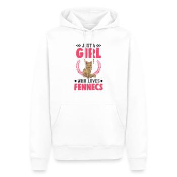 Just a girl who loves Fennecs Fennek Wüstenfuchs - Männer Premium Bio Hoodie - Weiß - Vorne - Nico (187cm)