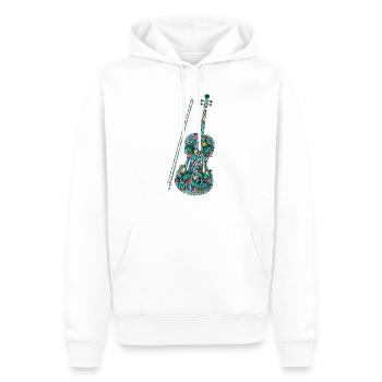Violin Violinist Tropical Flower - Men’s Premium Organic Hoodie - white - Front - Nico (187cm)