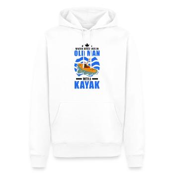 Kayak Old Man Kayaker Paddling Canoe - Men’s Premium Organic Hoodie - white - Front - Nico (187cm)
