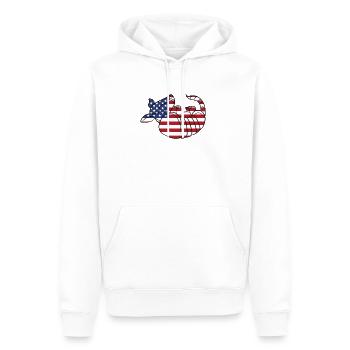 Armadillos American flag - Men’s Premium Organic Hoodie - white - Front - Nico (187cm)