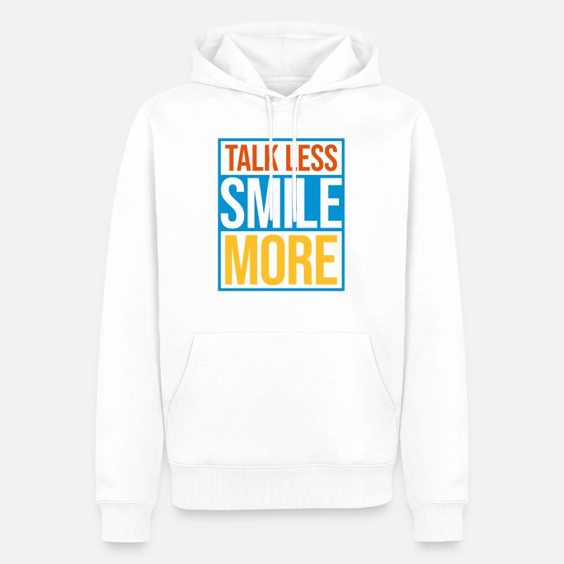 talk less smile more - Männer Premium Bio Hoodie - Weiß