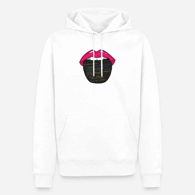 Développeur Coder Programmeur Langue - Sweat à capuche Premium bio Homme - blanc