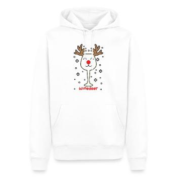 Winedeer Reindeer Funny Wine Saying Christmas - Men’s Premium Organic Hoodie - white - Front - Nico (187cm)