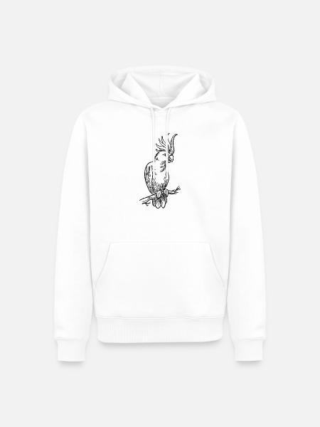 Kakadu Vogel - Männer Premium Bio Hoodie - Weiß