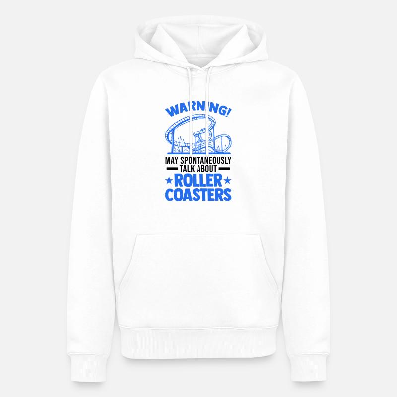 Warnung Achterbahnfahrer Achterbahn - Männer Premium Bio Hoodie - Weiß