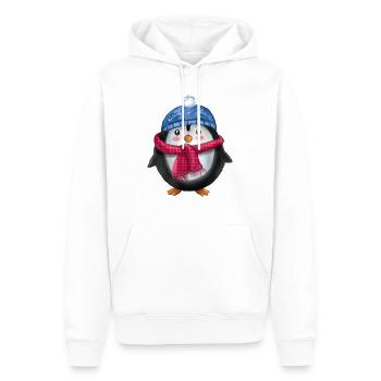 Pinguin - Männer Premium Bio Hoodie - Weiß - Vorne - Nico (187cm)