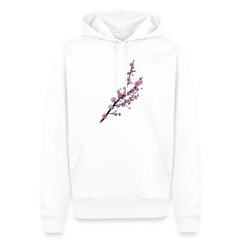 Cherry branch - Men’s Premium Organic Hoodie - white - Front - Nico (187cm)