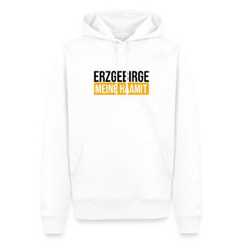 Erzgebirge Meine Haamit - Männer Premium Bio Hoodie - Weiß - Vorne - Nico (187cm)