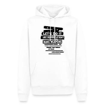 Funky Geek Anti War présente des citations amusantes - Sweat à capuche Premium bio Homme - blanc - Devant - Nico (187cm)