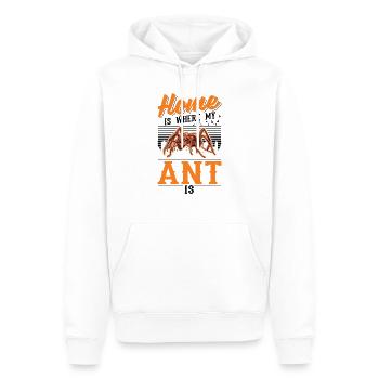 La maison est l’endroit où sont mes fourmis - Sweat à capuche Premium bio Homme - blanc - Devant - Nico (187cm)