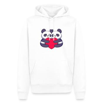 Panda Liebe Herz Valentinstag - Männer Premium Bio Hoodie - Weiß - Vorne - Nico (187cm)