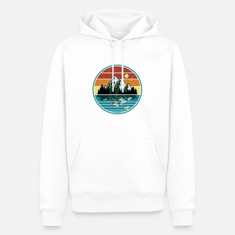 Berge Panorama - Männer Premium Bio Hoodie - Weiß