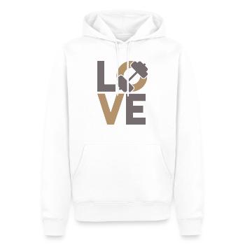 Amour de fitness - Sweat à capuche Premium bio Homme - blanc - Devant - Nico (187cm)