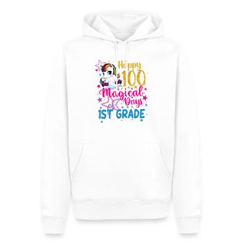 Einhorn glückliche 100 magische Tage der 1. Klasse - Männer Premium Bio Hoodie - Weiß - Vorne - Nico (187cm)